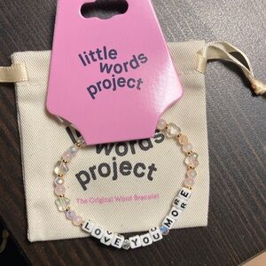 Little Words Project Love You More Bracelet - Pink and White